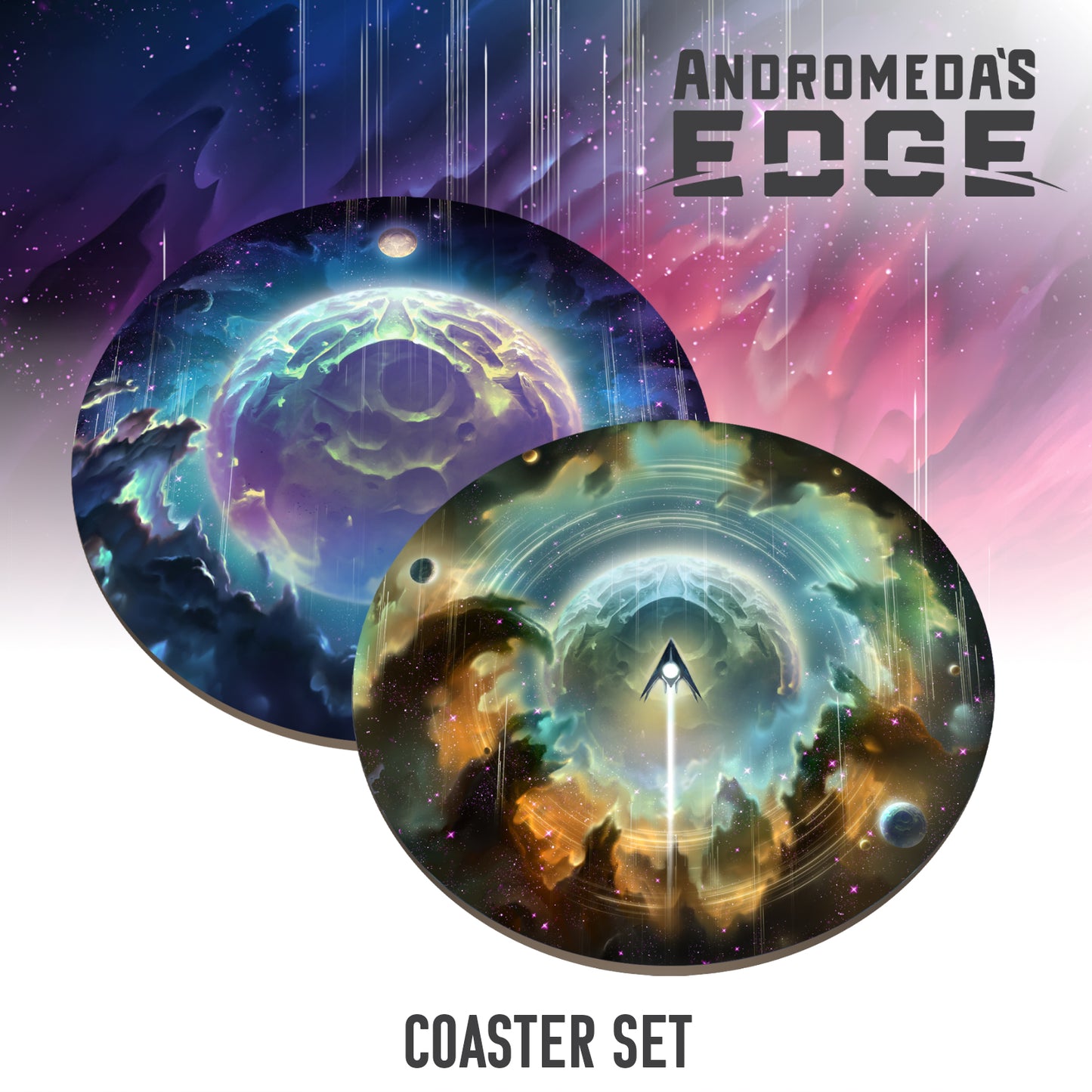Andromeda's Edge: Moon Coaster Set (2)